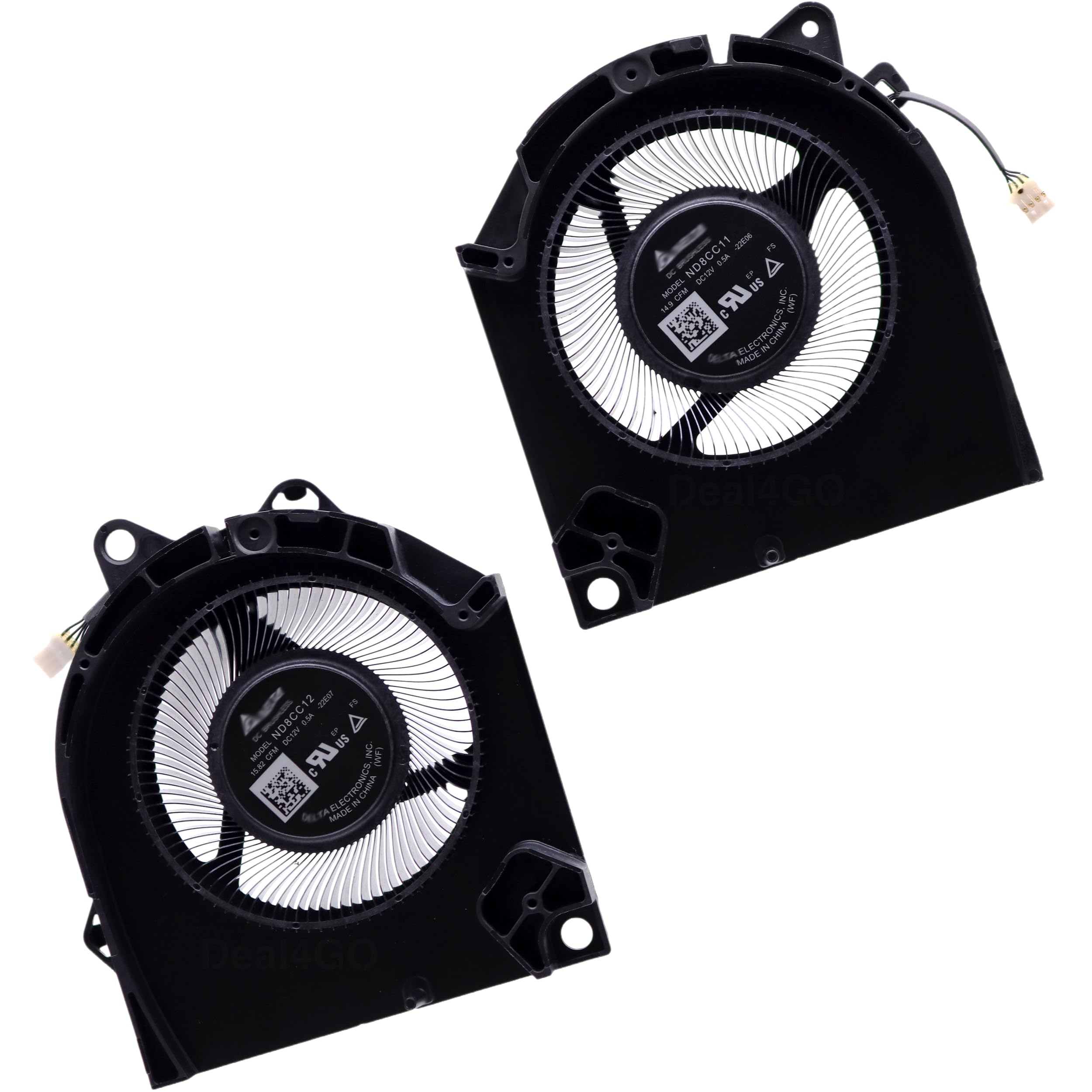 Deal4GO Kit ventola di raffreddamento grafica 12V CPU e GPU di ricambio per Dell G15 5530 G16 7630 2023 con RTX 4050 4060 4070