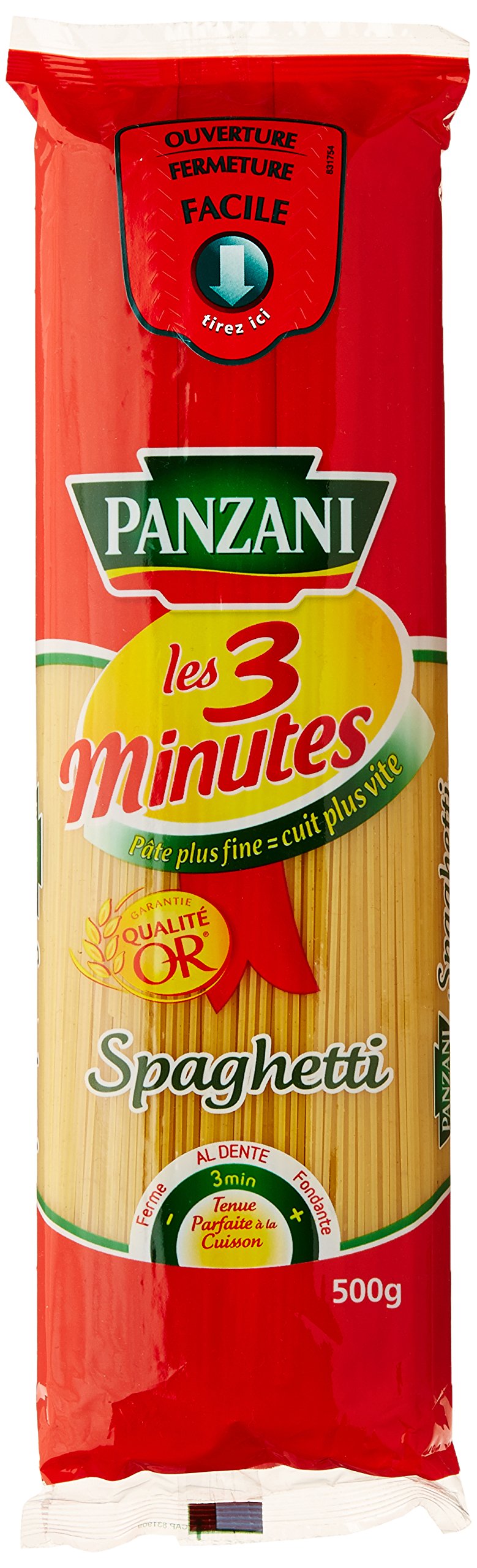 Panzani Pâtes Les 3 Minutes Spaghetti 500 g - Lot de 6
