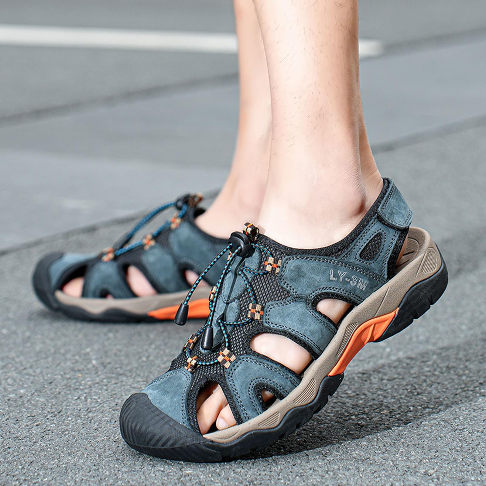 Sandalias Hombre Casual,Sandalias CóModas Para Hombre Con Cierre De Velcro Para Uso Casual Y Diario En Primavera Y Verano. Sandalias Ligeras Y FáCiles De Usar Para Relajarse.