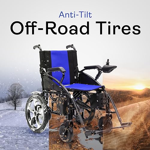 Miniatura 4 de Sillas de ruedas eléctricas para adultos, todo terreno, resistentes, de doble motor, plegables, motorizadas, para personas mayores, silla de ruedas