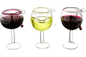 Kurt Adler T0748 2-1/2-Inch 2-3/4-Inch Glass Wine Cup Christmas Ornaments, Set Of 3