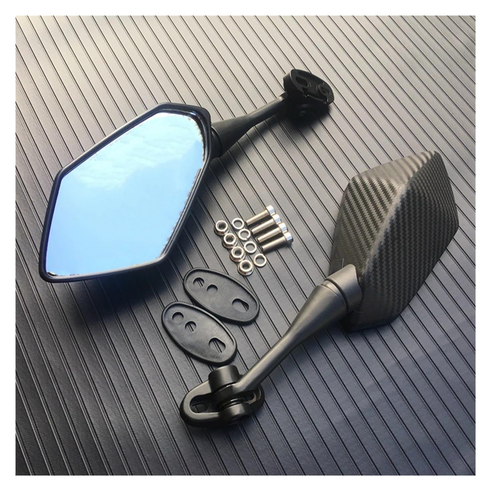 VAHAKKRMVM Motorcycle Mirrors For Ninja 300 250 H2r Zx-6r Zx-14r Zx-10r 250sl Rear View Mirrors Motorcycle(Carbon)