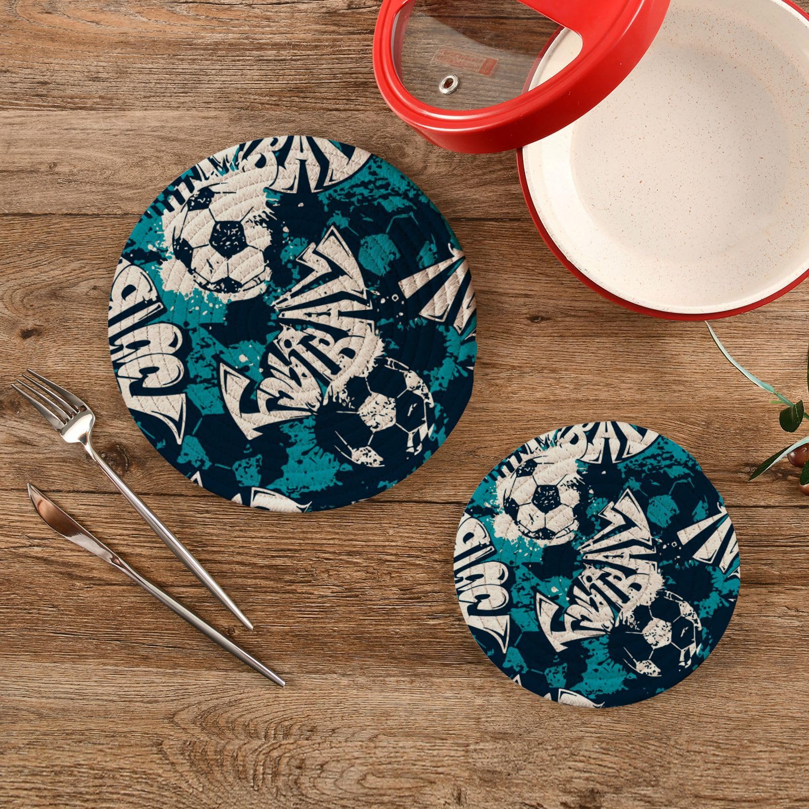 Amazon｜鍋敷き 耐熱鍋敷き サッカー かっこいい コップ敷き 耐熱皿