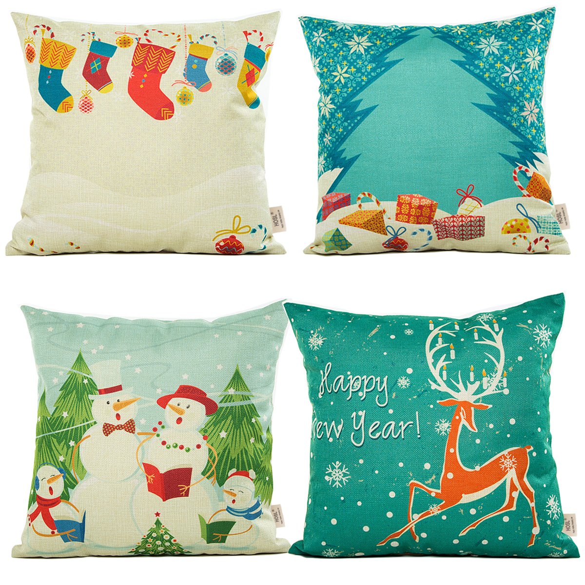 HOSL Merry Christmas Series Throw Pillow Case (4PcsSD16)