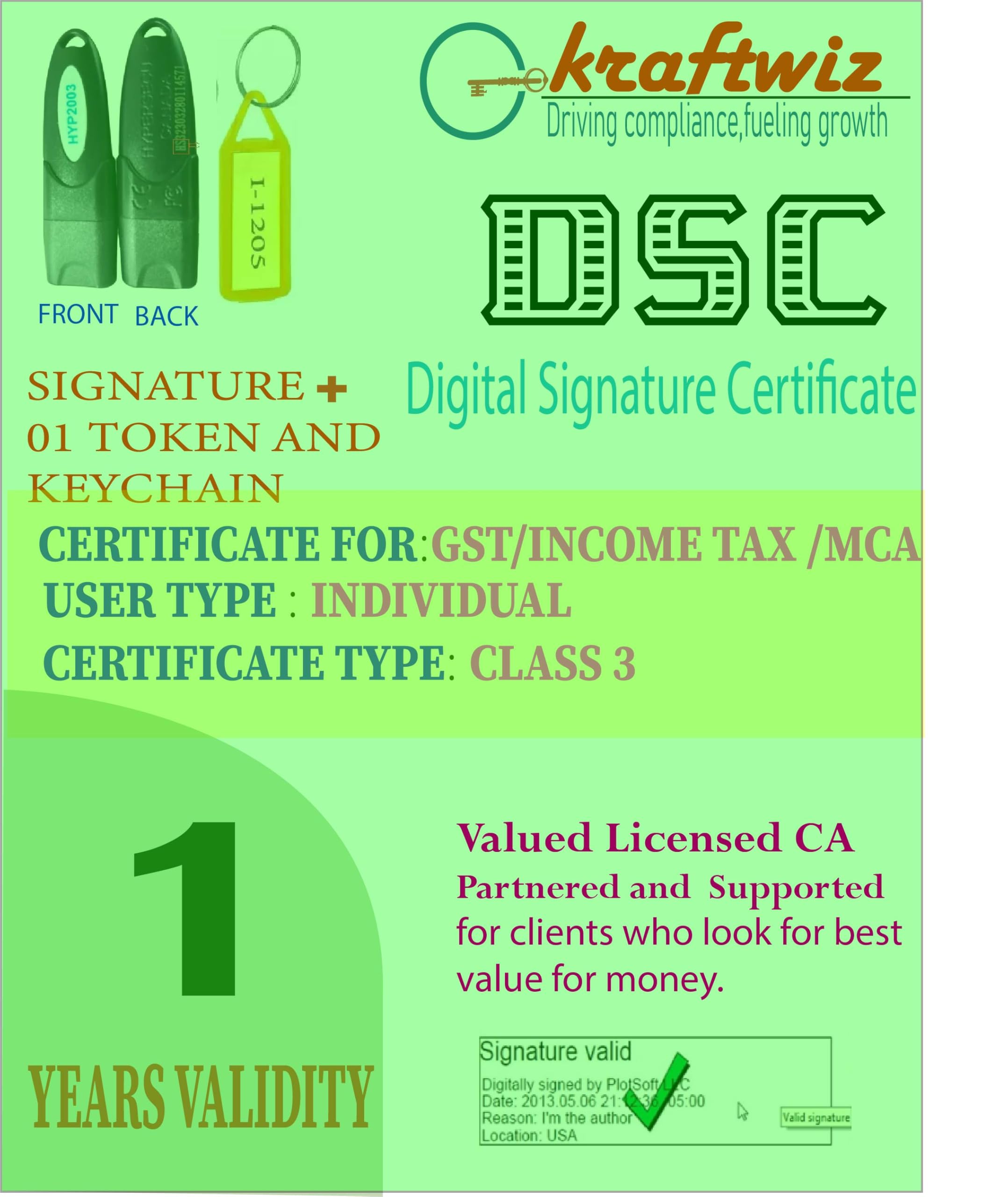 CLASS 3 DIGITAL SIGNATURE WITH TOKEN FOR 1 YEAR VALIDITY (HyperPKI HYP2003 - New HS Series (ePass 2003 Auto) FIPS USB Token (FIPS 140-2 Level 3 Certified) BY KRAFTWIZ-image-19
