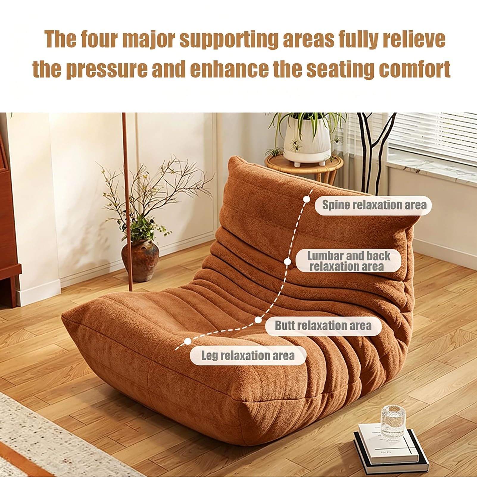 Fauteuil Togo, Fauteuil Poire d'angle, Canapé d'angle Confortable, Lounge Ergonomique en Mousse, pour Salon, Chambre, dortoir, Salon, Bureau