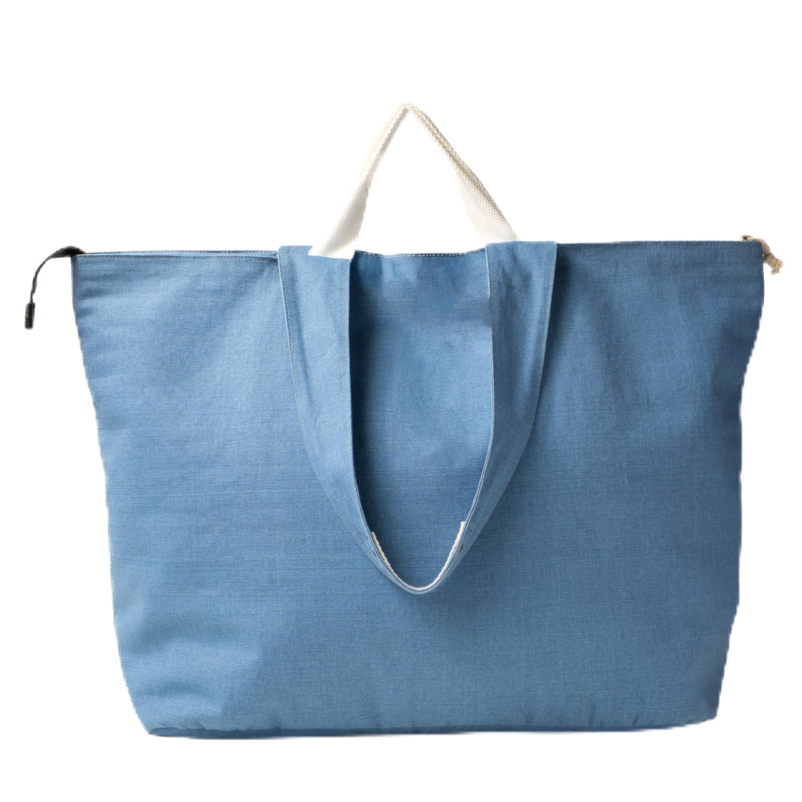 Salt Earth Beach Bag for Women Extra Large Canvas Travel Tote with Pockets Waterproof Pool Bag Summer Travel