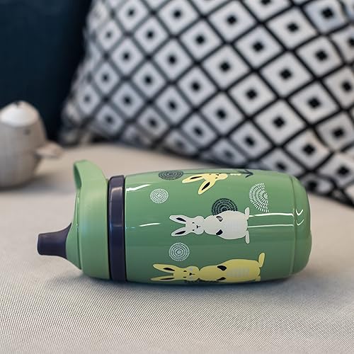 Miniatura 8 de Tommee Tippee Superstar - Botella de agua deportiva aislada para niños pequeños 9 onzas más de 12 meses 2 unidades color verde Mossy Green &amp; Cedar