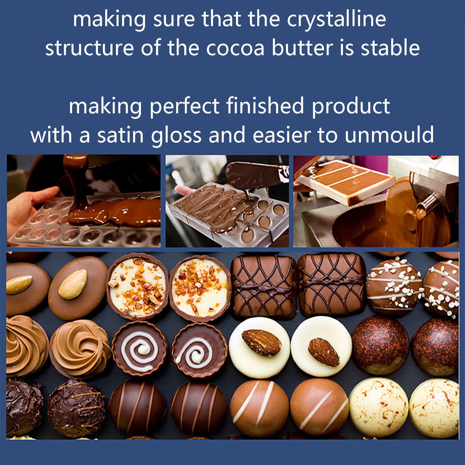 Tempéreuse à Chocolat, Fondoir électrique en Acier Inoxydable, Utilisation Commerciale sur Table, idéal pour Les Barres Chocolatées,8kg