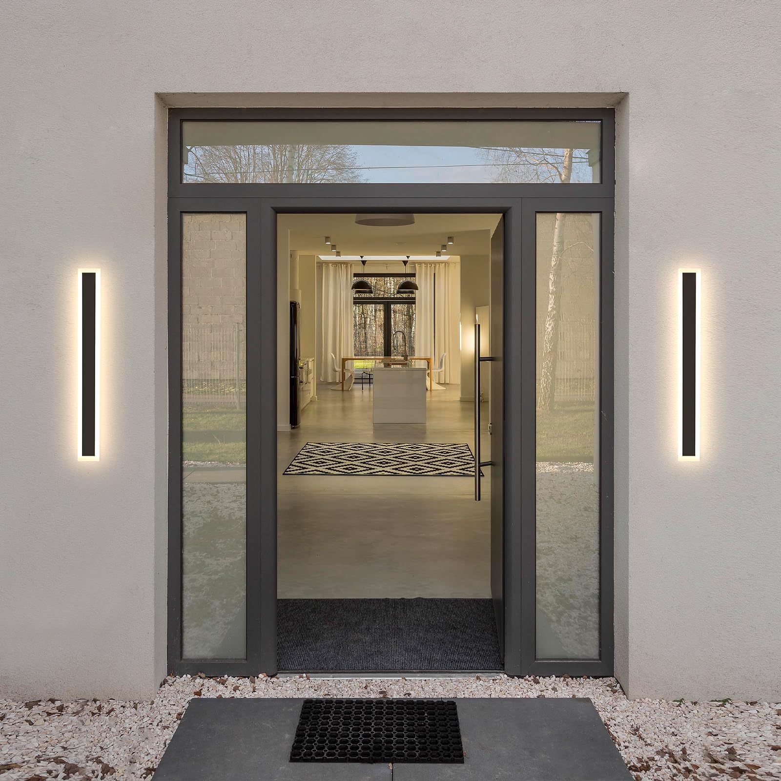 SMINGYINGZ 31.5 Inch Long Porch Lights Outdoor, 2 PCS Modern Outdoor Wall Light 3000K-6000K Dimmable Wall Light IP65 Waterproof Exterior Wall Sconce