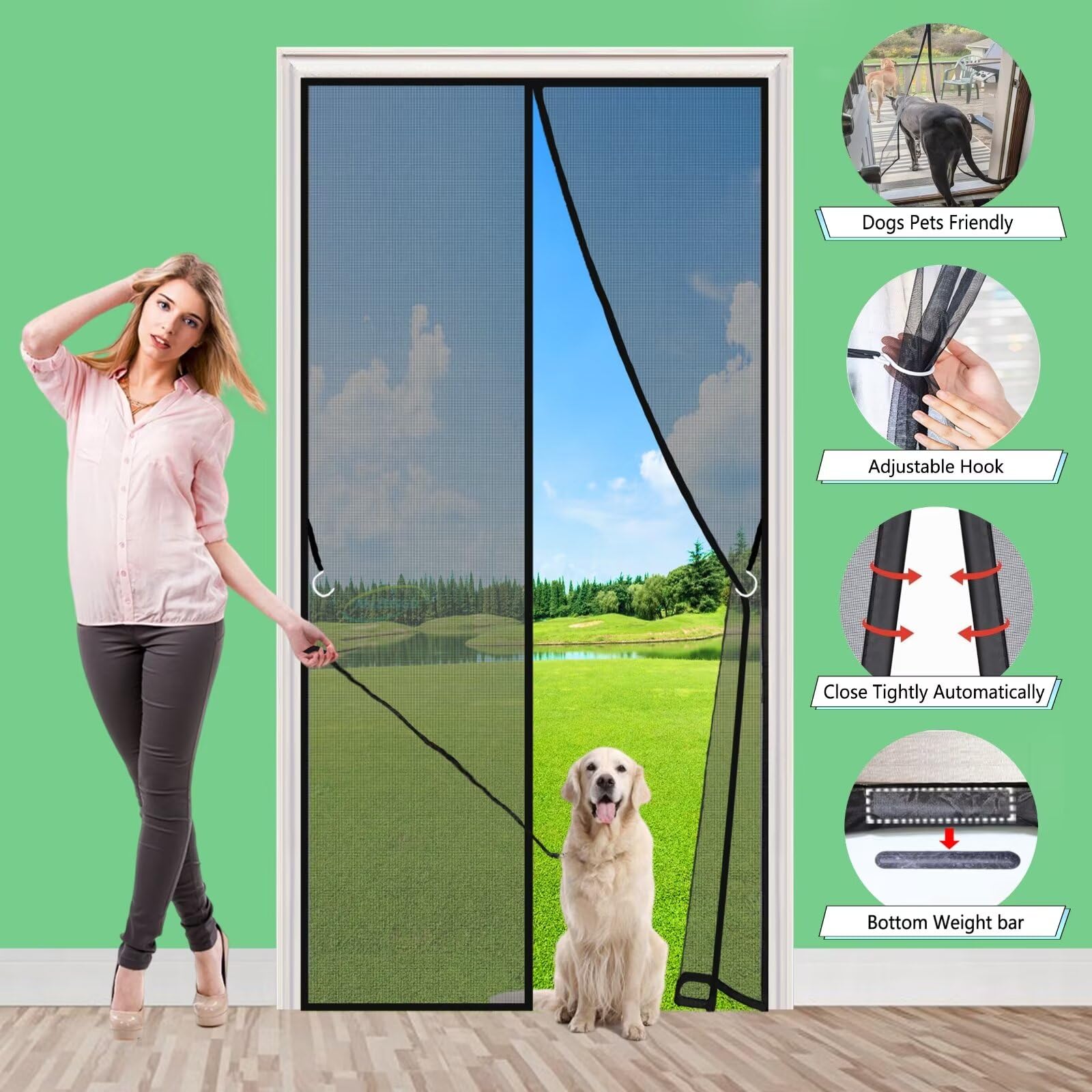 Fly Screen Door 75 X 190 Cm Durable & Breathable, Insects To Keep Bugs - View #6
