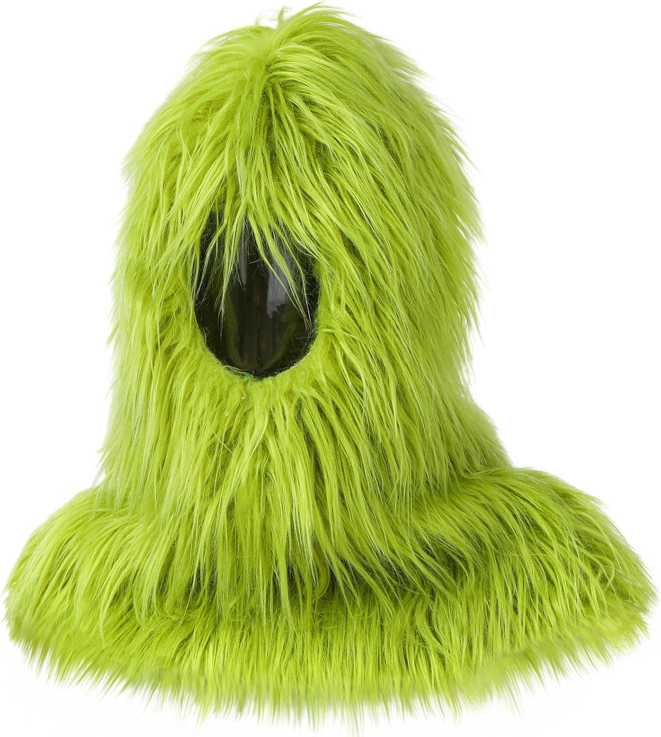 Mepase Christmas Green Big Costume for Adults and Teens - Plush Funny Mask, Xmas Faux Fur Deluxe Furry Halloween Party Supplies, Cosplay Christmas Decoration