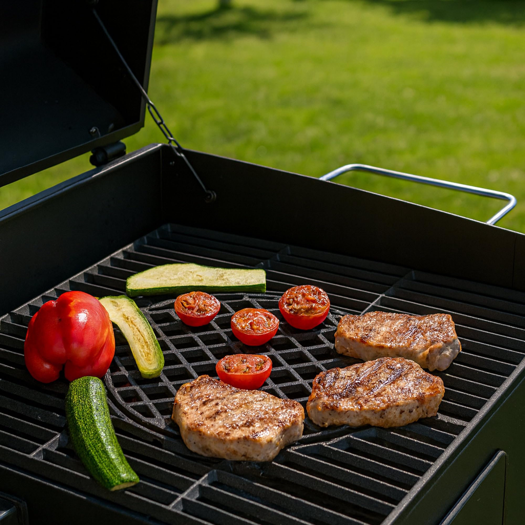 BBQ-Toro Gusseisen Grillrost System 60 x 44 cm | Rost-in-Rost Gussrost Grill, Gusseisen Einsatz Holzkohlegrill | Gusseisenrost, Grill Zubehör, Gitterrost Eckig, Grill Einsatz, Gussgrillrost für BBQ