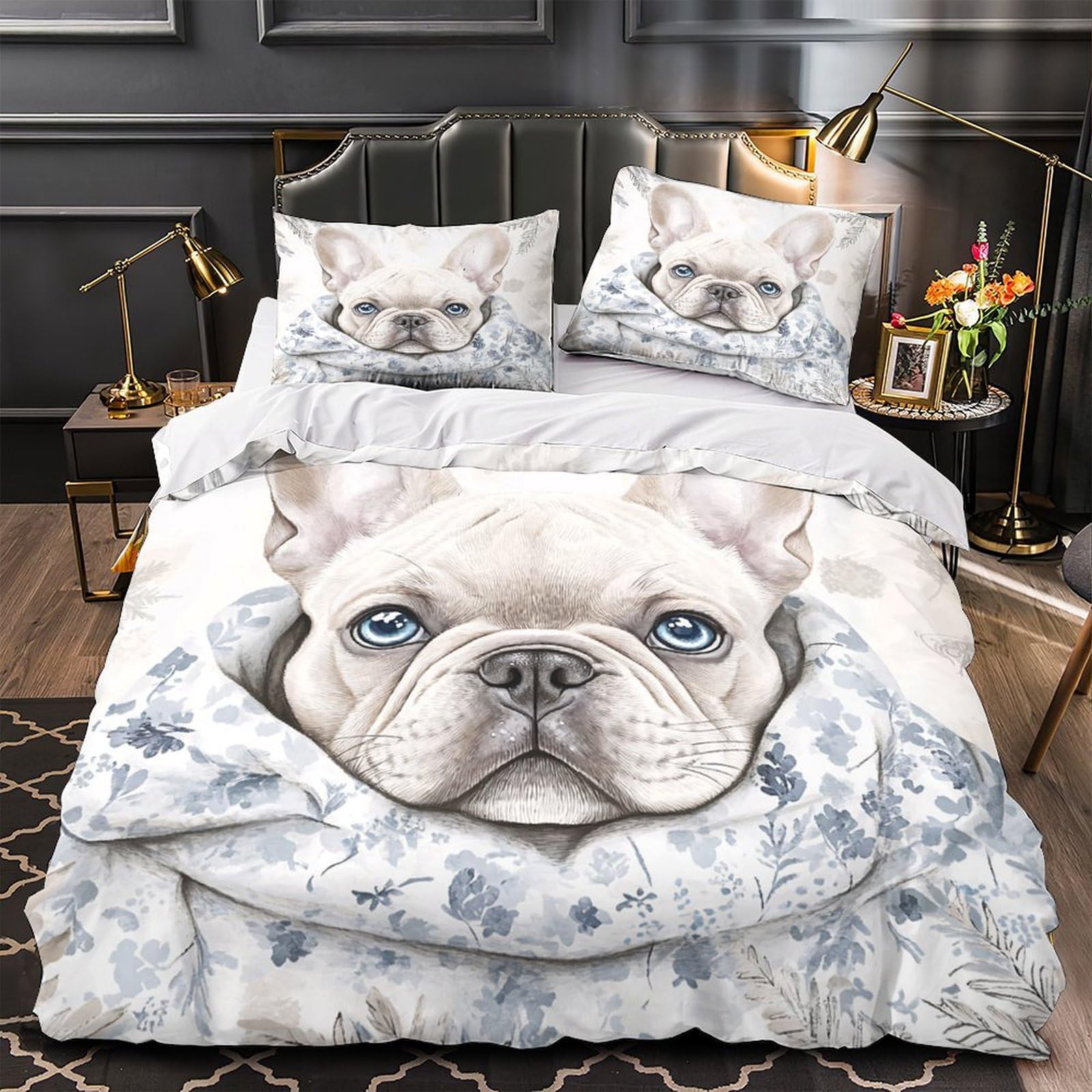 Parure de lit imprimé 3D renards d'automne en microfibre ultra douce premium