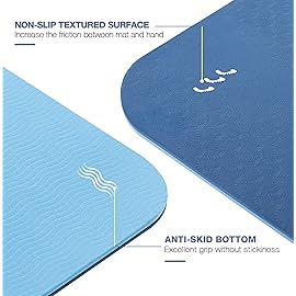 Yoga Mat Non Slip, Pilates Fitness Mats, Eco Friendly, Anti-Tear Yoga Mats for Women, 1/4 Exercise Mats for Home Workout with Carrying Sling