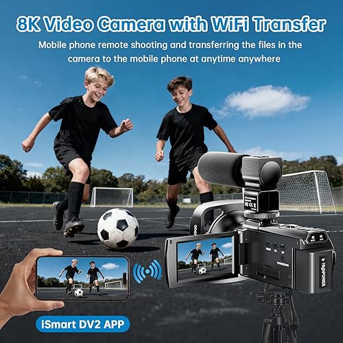 Miniatura 5 de Videocámara 8K 2025 Última Cámaras de Video Ultra HD de 88MP WiFi Cámara de Vlogging para YouTube 18X Cámaras de Video Digital con Tarjeta de 32G y