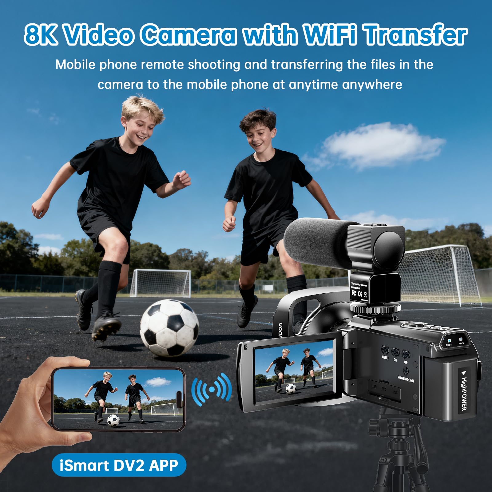 8K Video Camera Camcorder 2025 Latest 88MP Ultra HD Video Cameras Wifi Vlogging Camera for YouTube 18X Digital Video Cameras with 32G Card Microphone 6-Axis Anti-Shake IR Night Vision Video Recorder