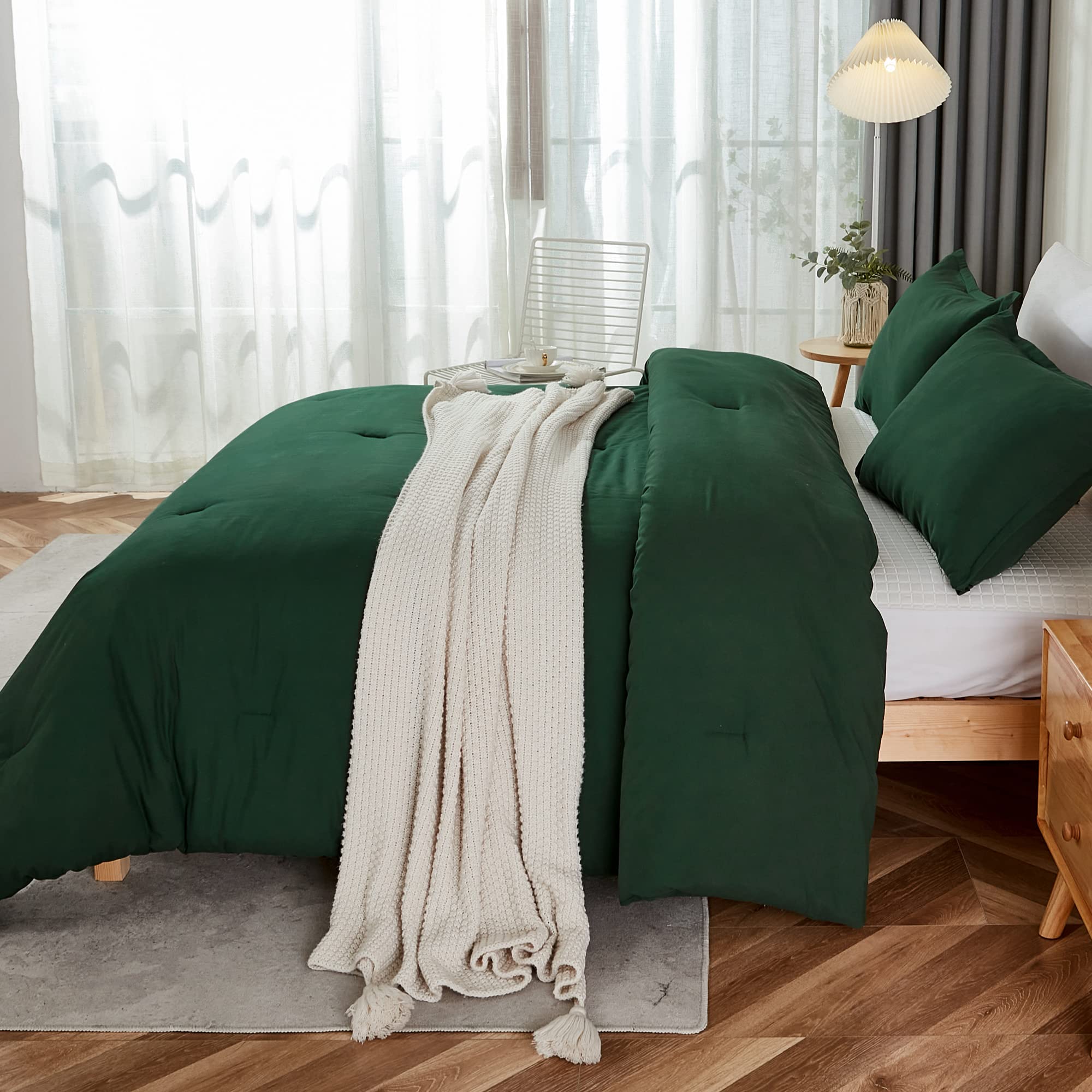 litanika-dark-emerald-green-queen-comforter-set-3-pieces-boho-vintage