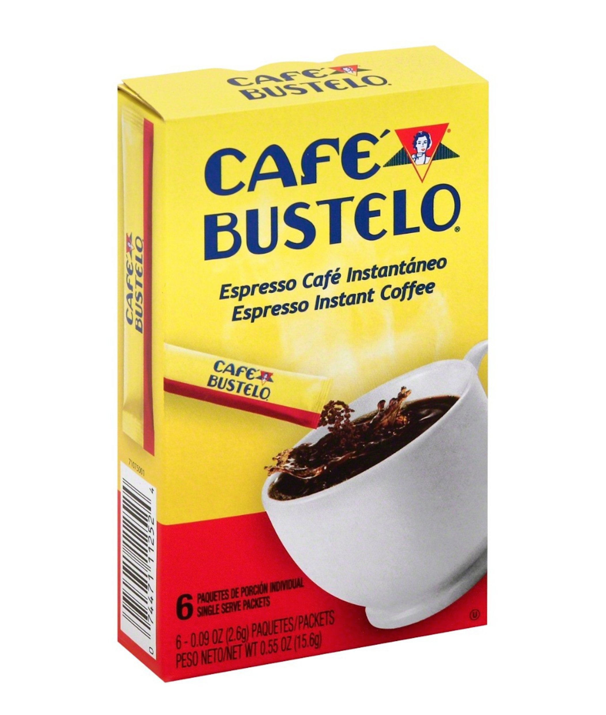 Cafe Bustelo Espresso Instant Coffee - 6 Count Individual Packs (1 Box) - Great Coffee For Travel - Instant Espresso