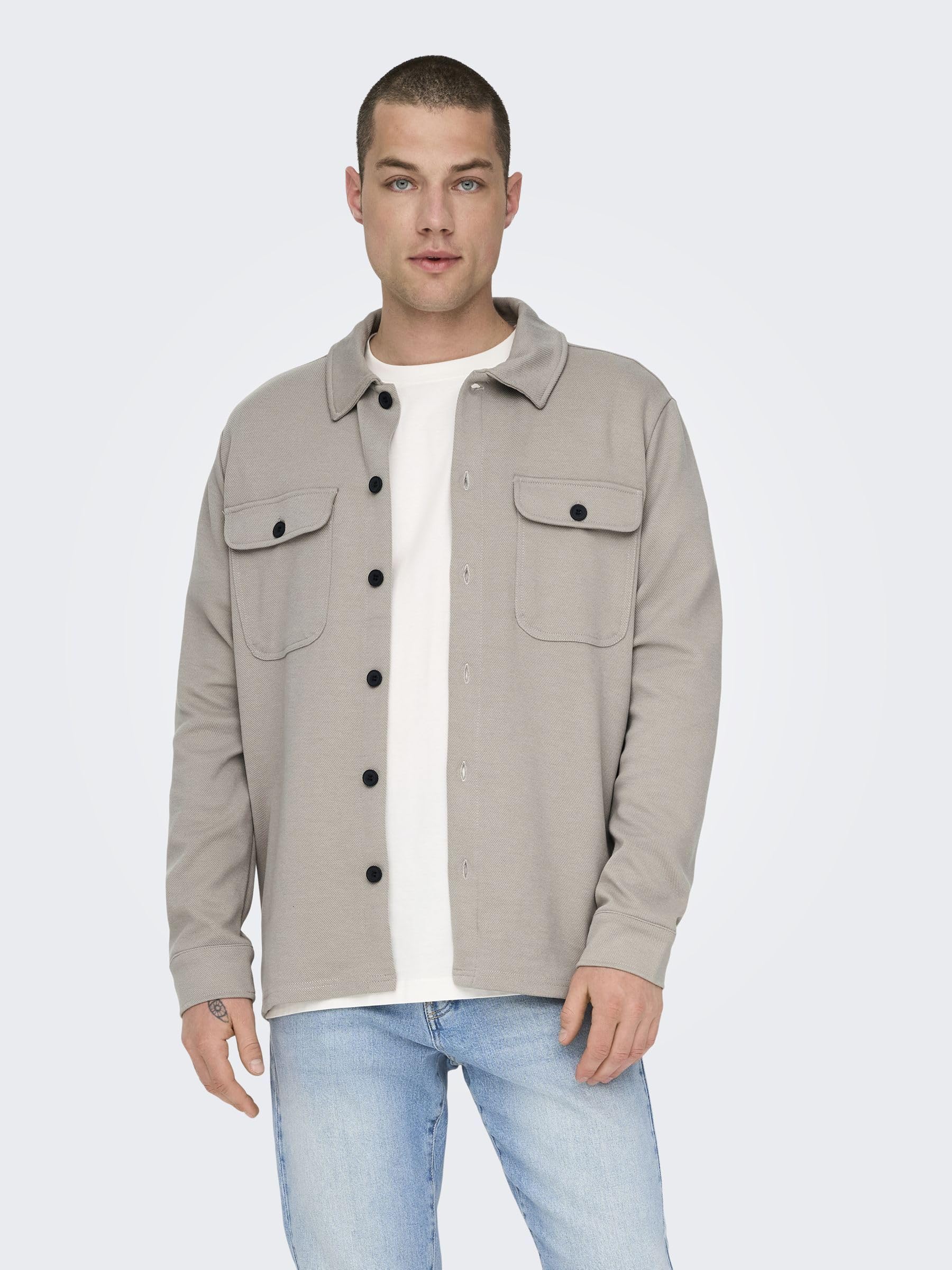 Only & Sons Koszula z długim rękawem Mężczyźni Onsnewkodyl Overshirt Sweat Noos