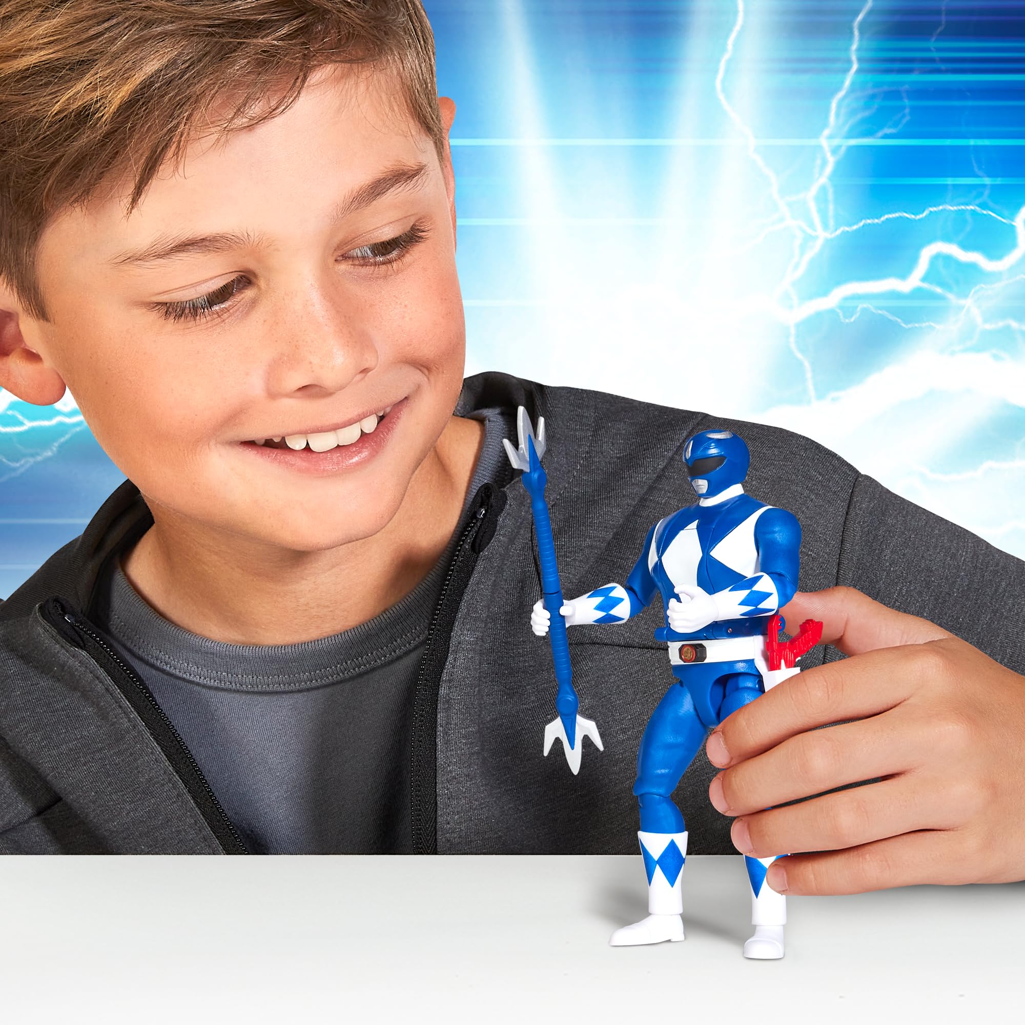 Power Rangers, Figura articulada, 15 cm, Ranger Azul, 4+, PWG074