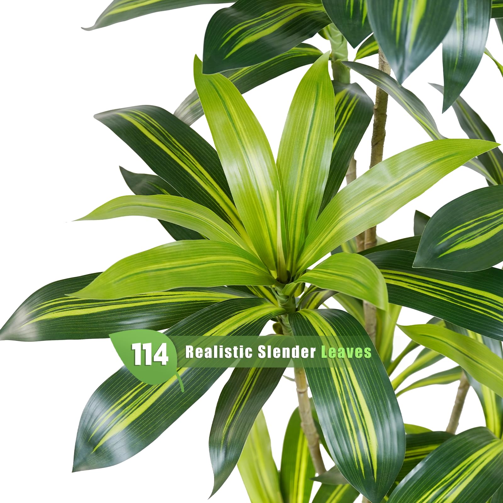 Albero artificiale 180cm Artificiale Dracaena Pianta Finta Alta con Vaso Nero Piante Finte da Interno Per Interni esterno Soggiorno Camera da Letto Ufficio Casa Corridoio Decorazione (1Pz)