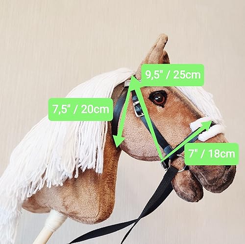 Miniatura 4 de Hobby horse bridle Stick horse accessories Faux leather bridle for Hobby horse with open mouth