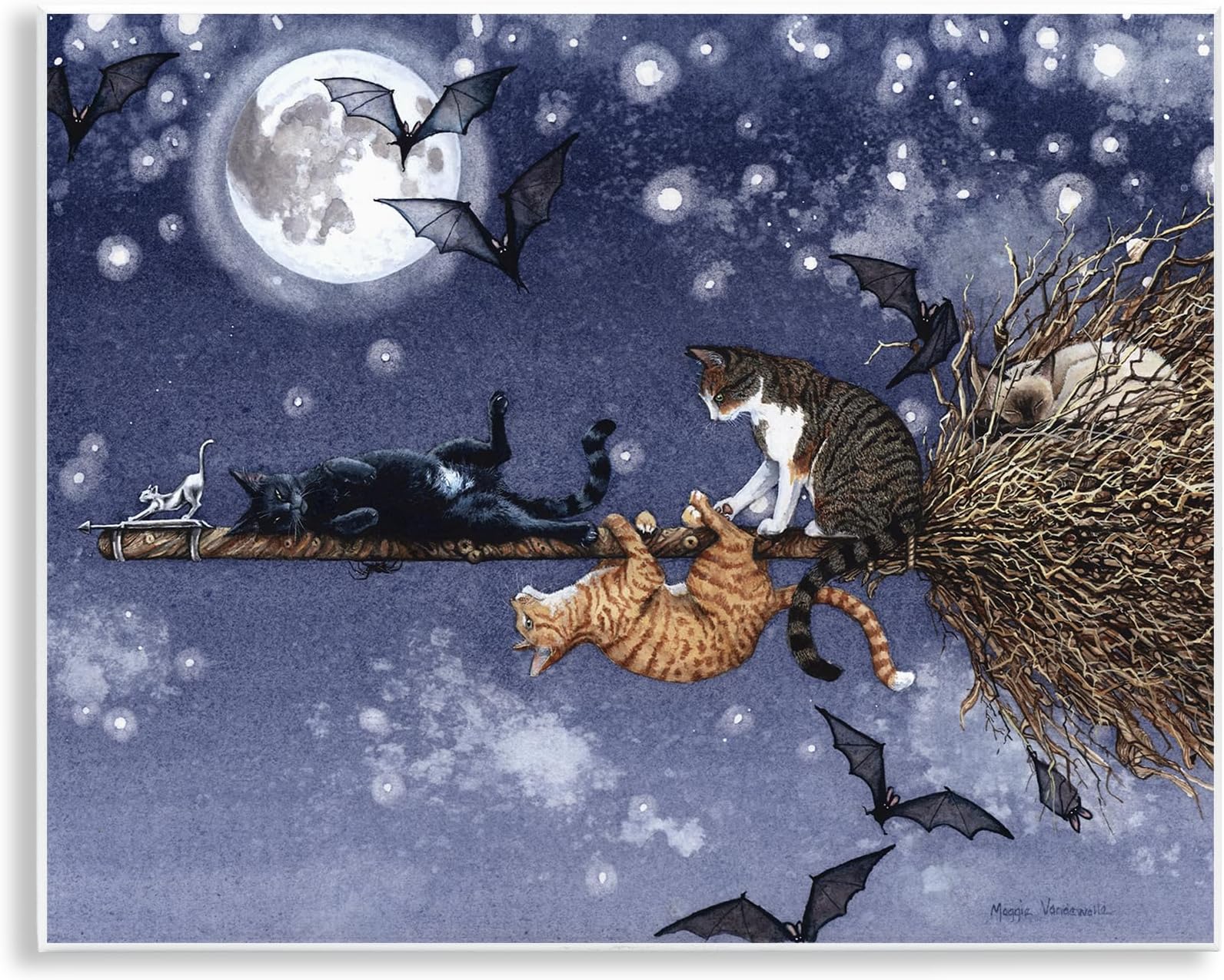 Stupell IndustriesJoyriding Cats on Broom Wall Plaque Art Design by Maggie Vandewalle