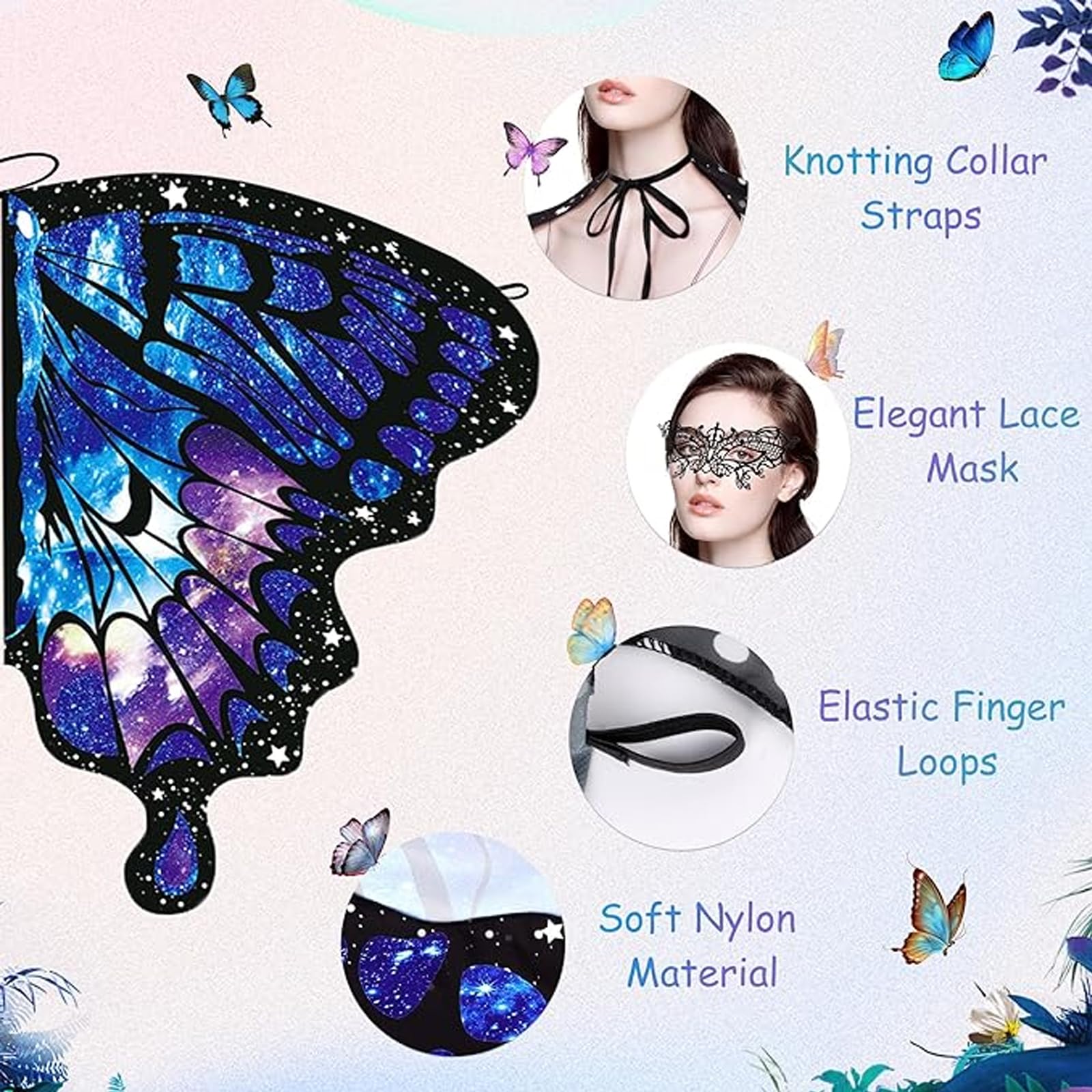 Wsetyy Butterfly Wings Adult, Women Butterfly Halloween Costume - Image 4