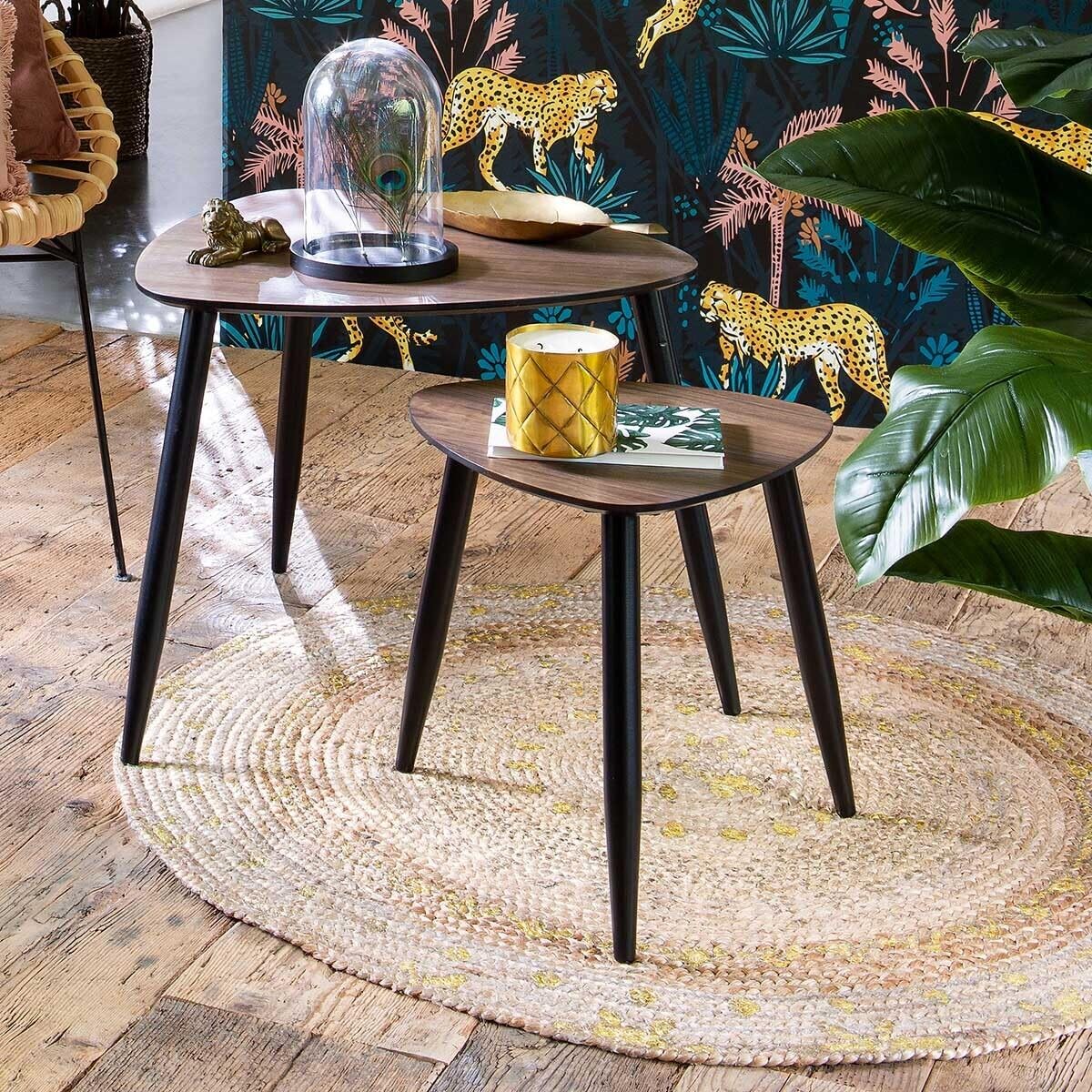 Atmosphera - Tappeto Rotondo, in Iuta con particolari dorati, Diametro: 115 cm, Jute/Doré, cm