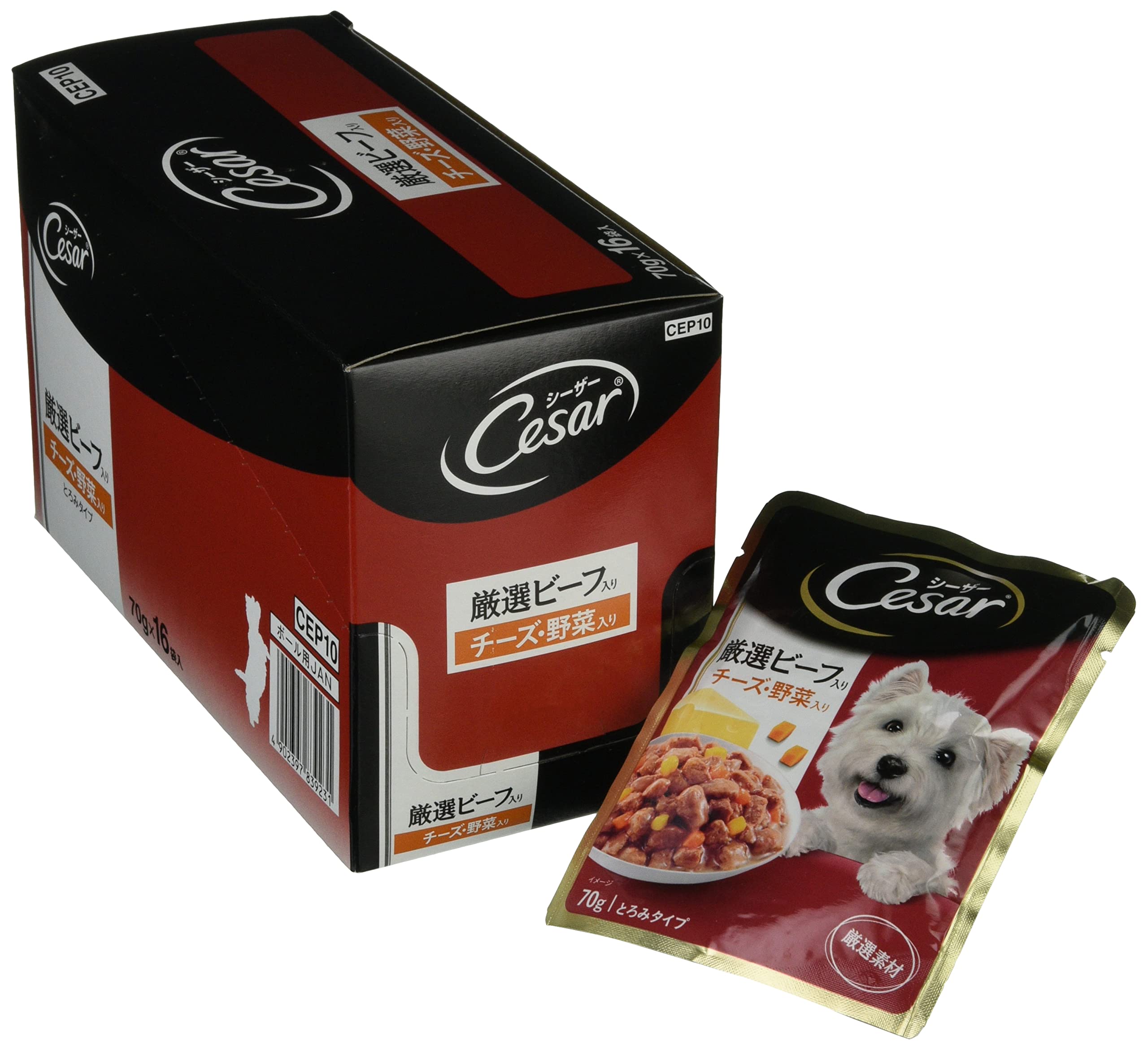 Amazon | シーザー パウチ 成犬用 70g×160袋 ジューシー厳選ビーフ