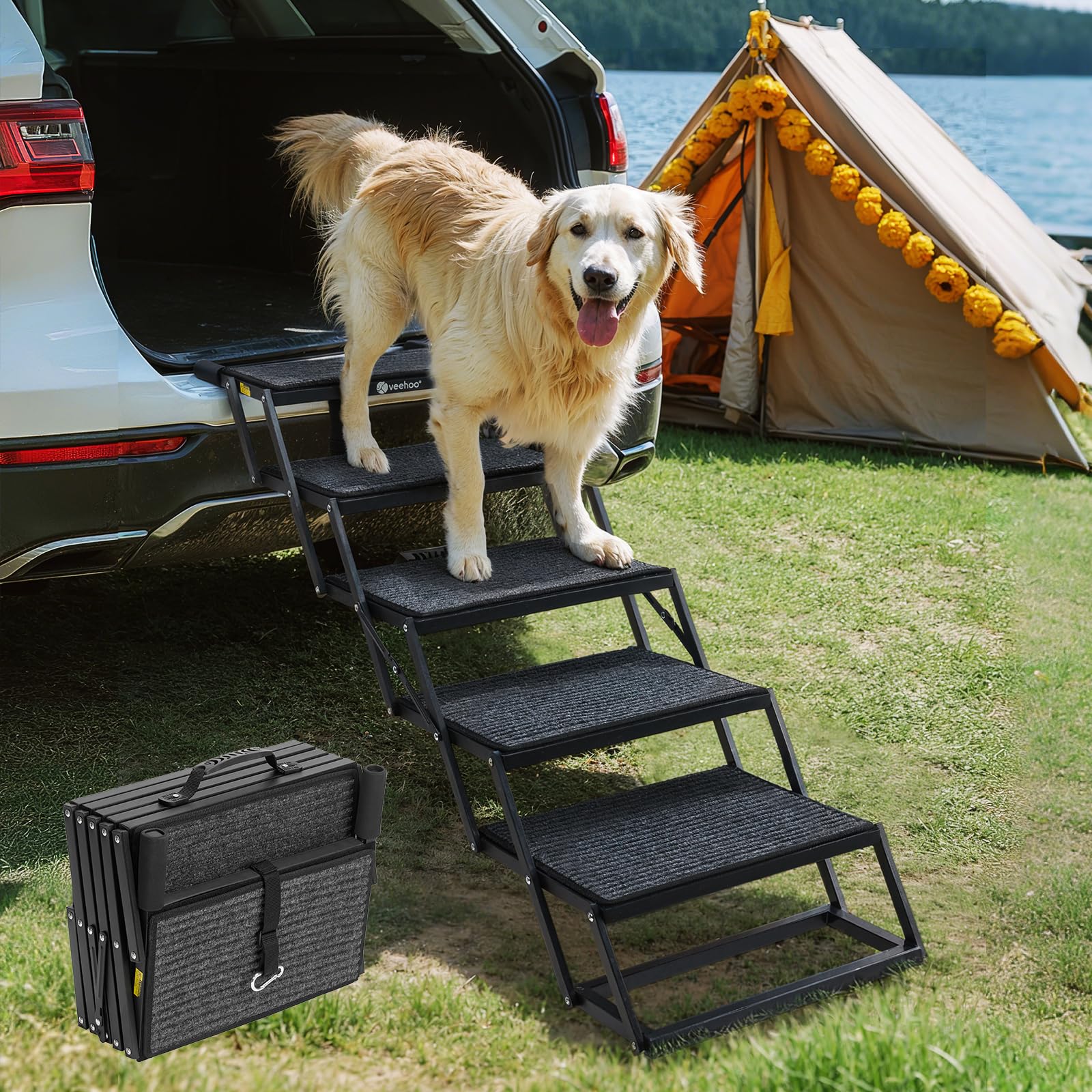 Veehoo 5-Step Foldable Dog Steps