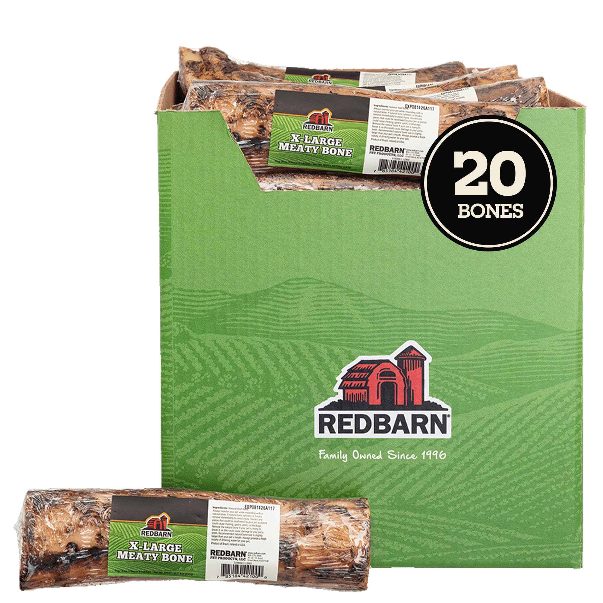 Redbarn Pet Products Meaty Bone for Dogs, X-Large 20-Count