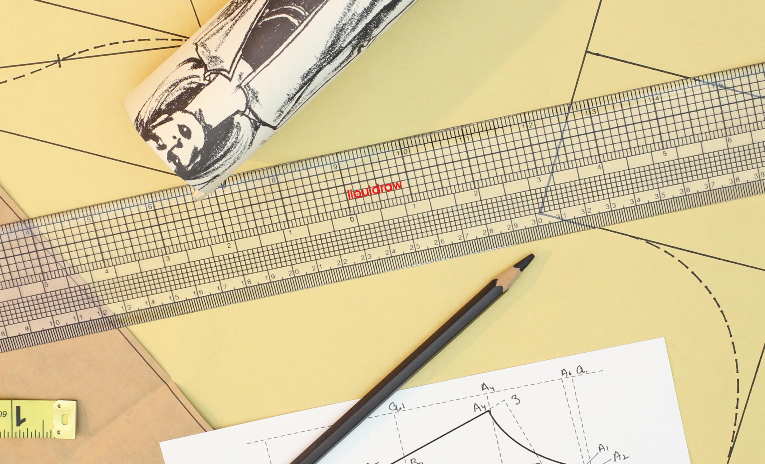 Liquidraw Pattern Maker & Grading Ruler Set For Pattern Marking, Transparent - Image 4