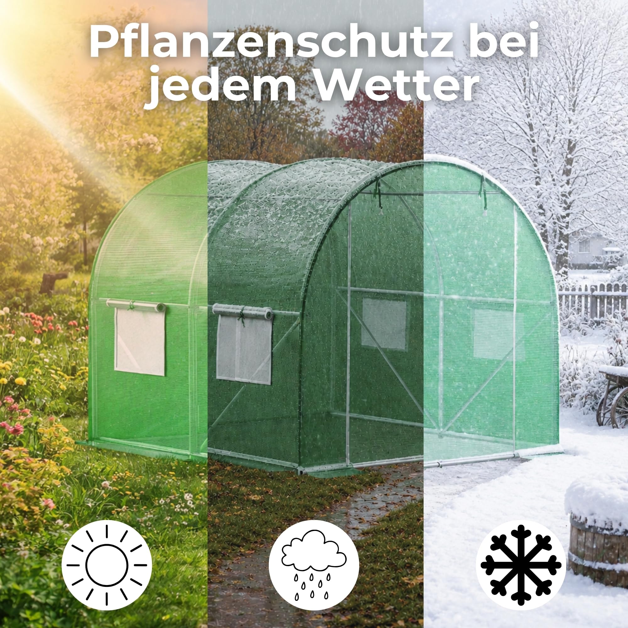 SPRINGOS Gewächshausfolie Gitter-Folie Gartenfolie 200 x 200 x 200 cm