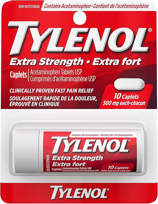 Tylenol Format de voyage extra fort pour soulager la douleur, soulager