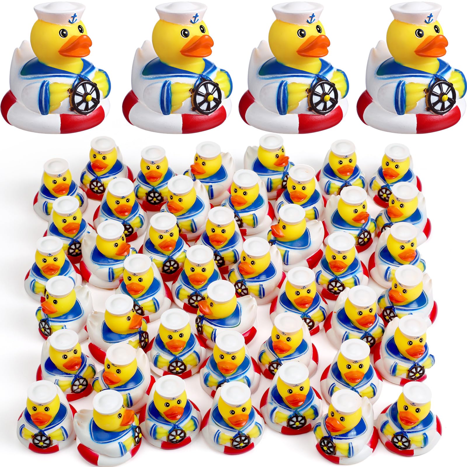 Jerify 12 Packs Cruise Ships Rubber Ducks 2 Inch Nautical Rubber Cruise Ducks Bulk Sailing Ship Toy for Carnival Party Gift Classroom Incentives Bath Tube Pool Toy