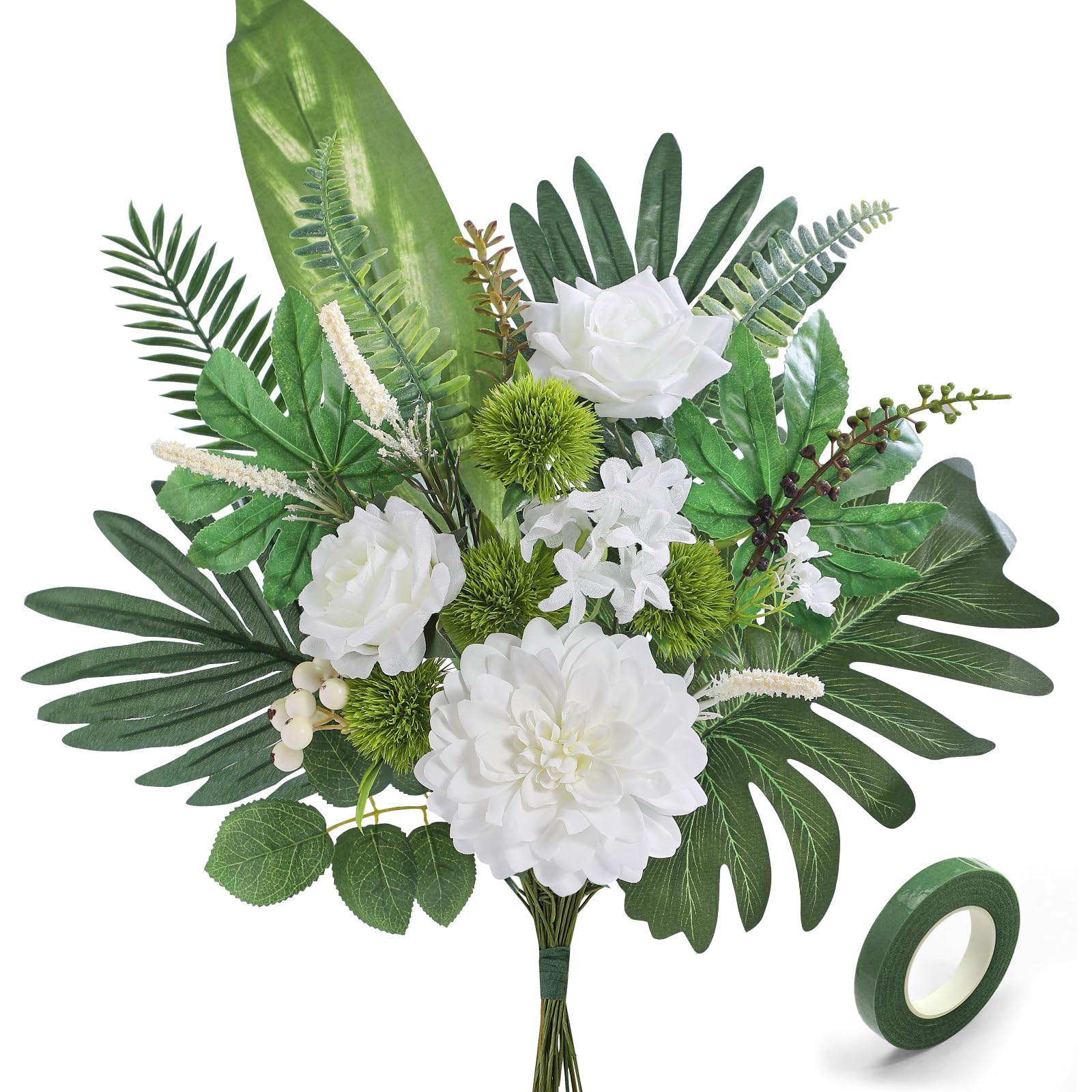 Serwalin Artificial Flower Arrangements, 48CM Silk Flowers and Floral Arrangements, Tropical Fake Plants Bouquets for Wedding Home Table Decoration