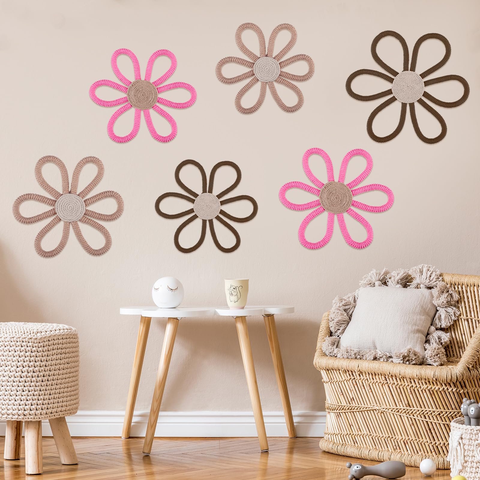 Preboun Paquete De 5 Decoraciones Bohemias De Macramé Tejido De Flores De  Margaritas Para Colgar En La Pared, Decoración De Pared Para El Hogar,  Guardería, Decoración De Pared Para Bebés, Niñas, image size:1600x1600