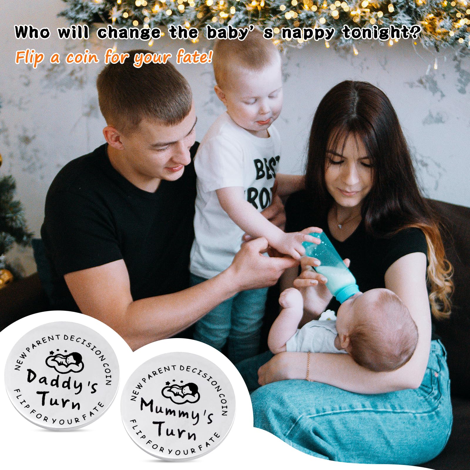 Moneta decyzyjna dla mamy taty, prezent dla nowych przyszłych rodziców, spersonalizowany prezent na baby shower, prezent dla świeżych matek, przyszłych ojców, prezent dla kobiet w ciąży