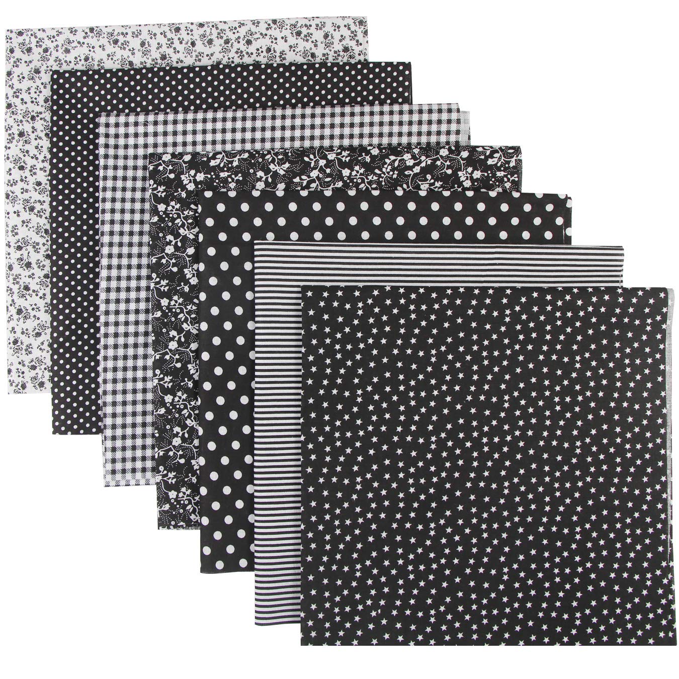 Set 7 Quadrati Di Stoffa Cotone 50x50 Cm - Per Patchwork, Cucito E Hobby, Design Verde E Pattern Diversi - Foto 4