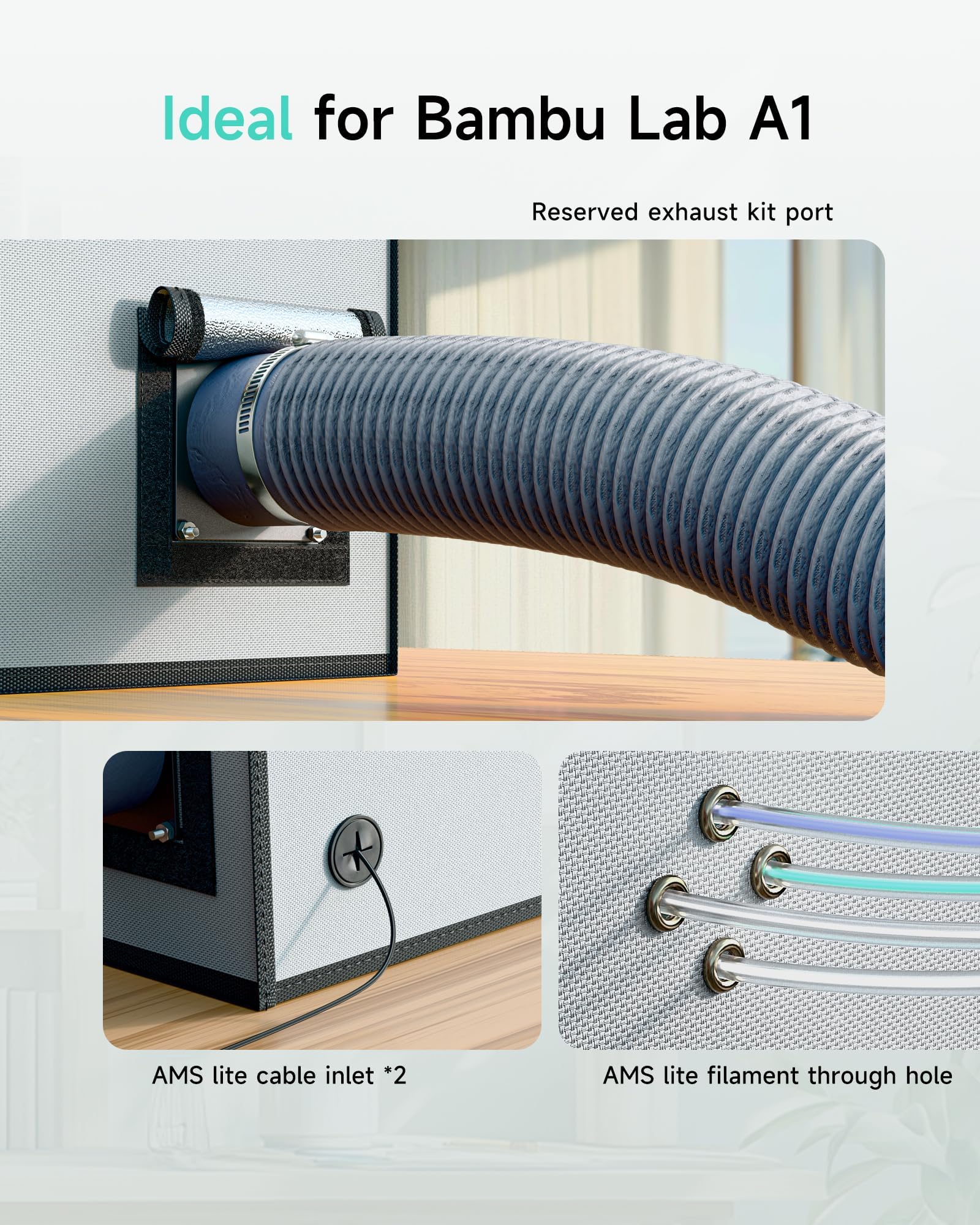 3D Drucker Gehäuse für Bambu Lab A1, 3D Drucker Abdeckung mit LED Licht, TOPCUBE Konstante Temperatur 3D Pinter Enclosure 550 * 600 * 670 mm