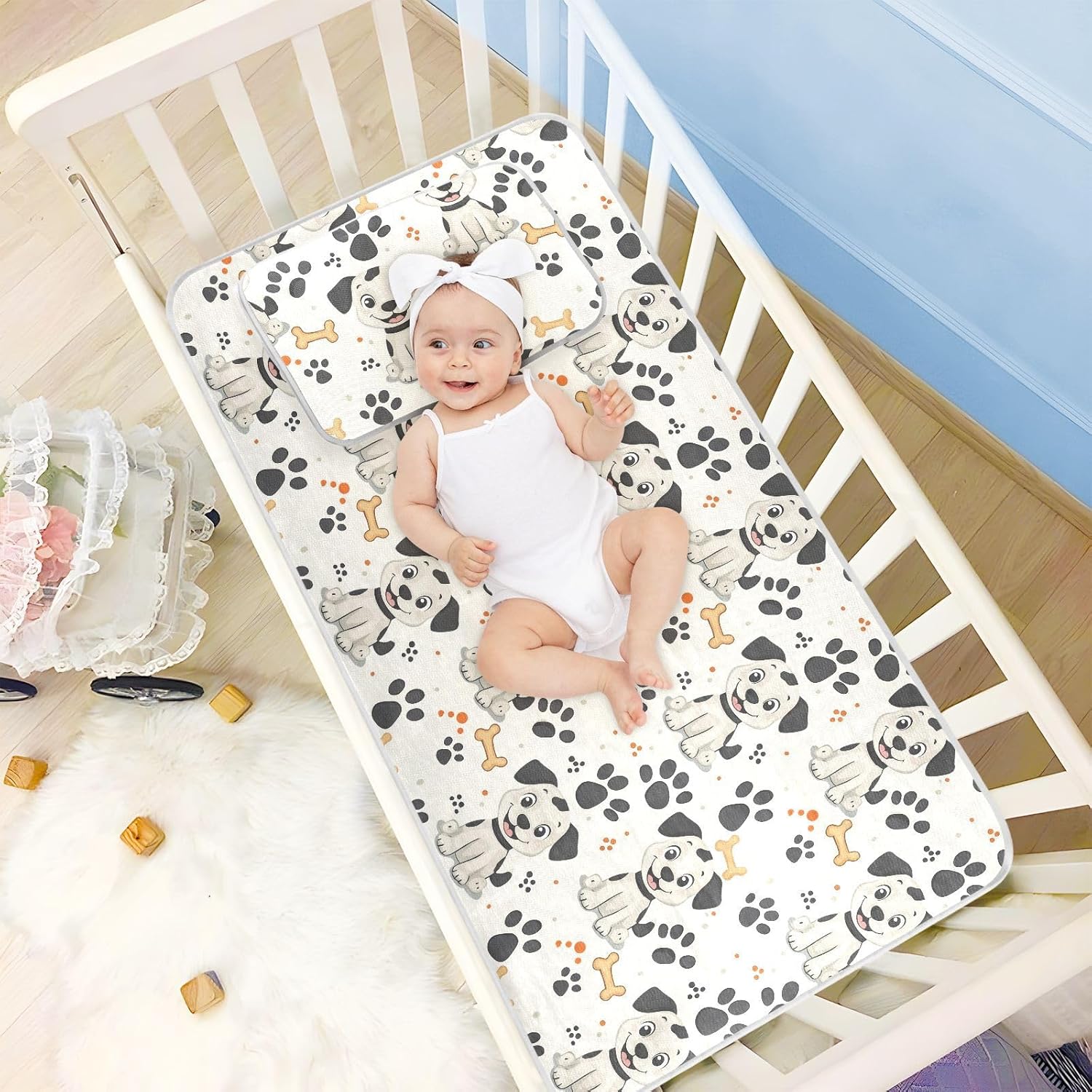 Cooling Baby Mattress Protector Crib 28" x 52" Washable Bed Pads for Baby&Toddler