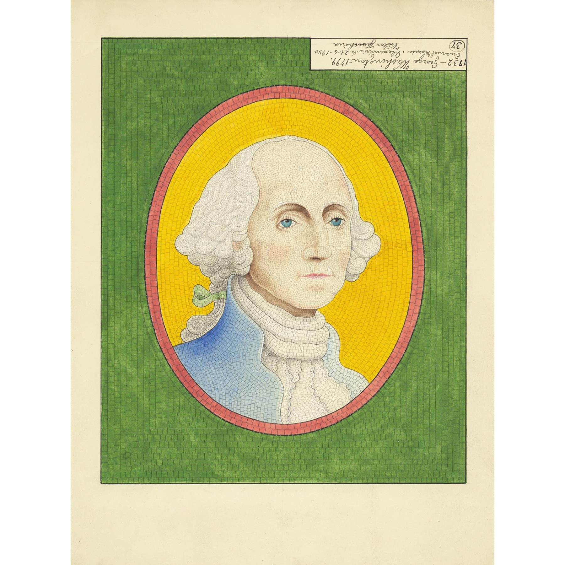 Facchina George Washington Mosaic Portrait Painting Large Wall Art Print Canvas Premium Mural