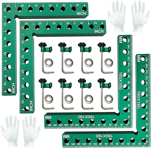 Pexzey Abrazaderas de esquina para carpintería, paquete de 4 abrazaderas de 90 grados de 5.5 pulgadas, abrazadera de ángulo recto, herramientas y