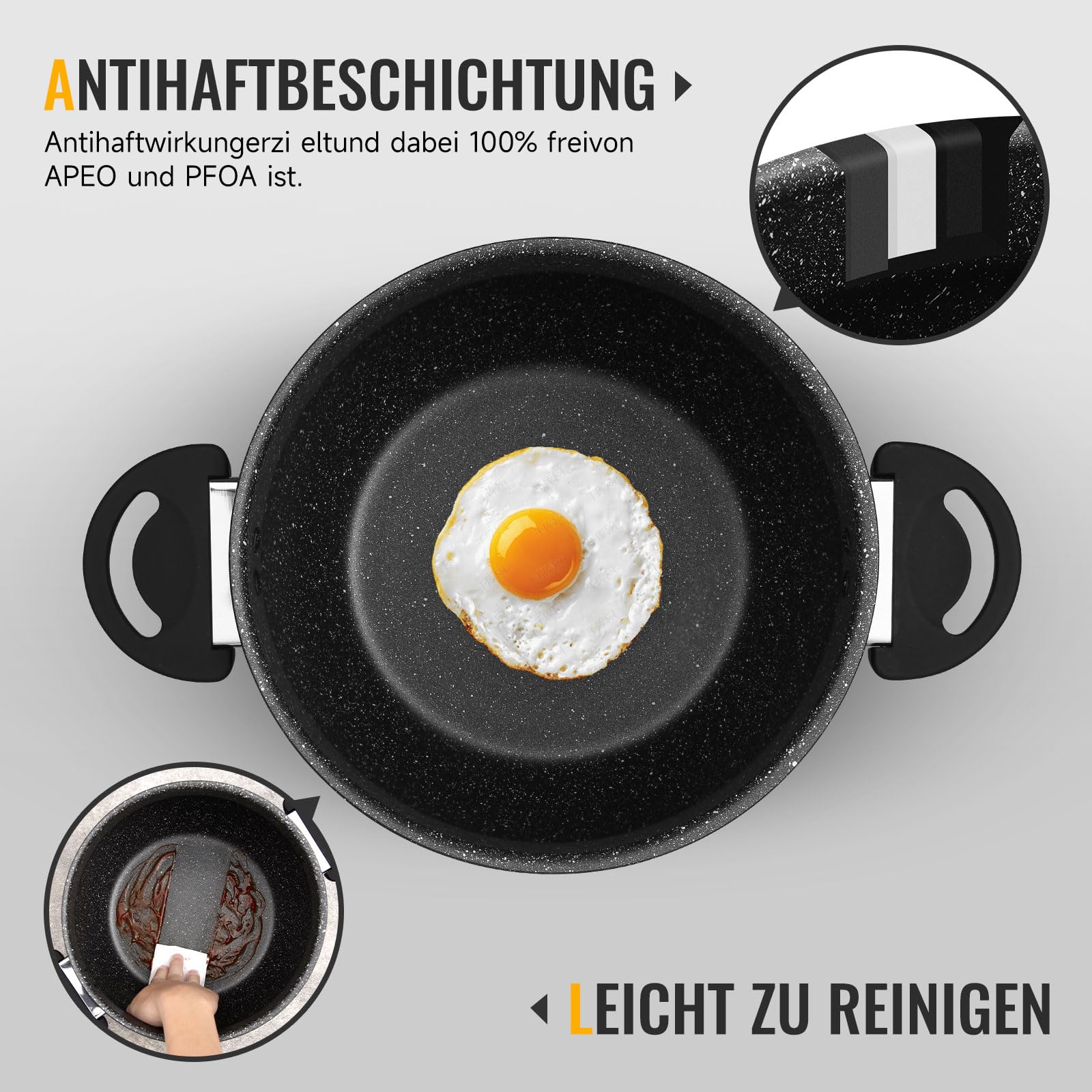 Homelux Topf Mit Glasdeckel, Antihaftbeschichtung, Induktions, 30 cm, 15 L | Für alle Herdarten, Aluminium Kochtopf