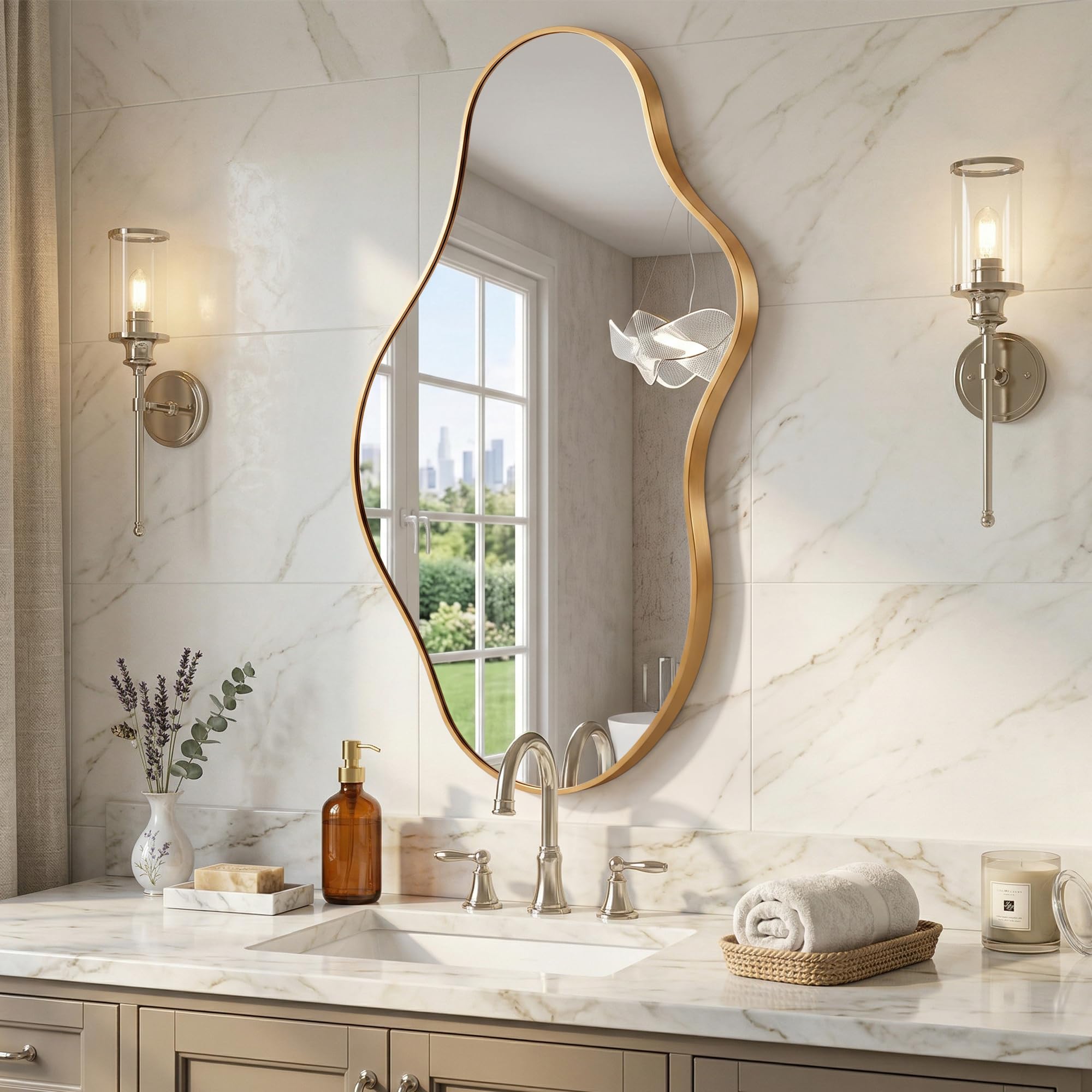 Amazon.com: Fahomiss Irregular Wall Mirror, 20