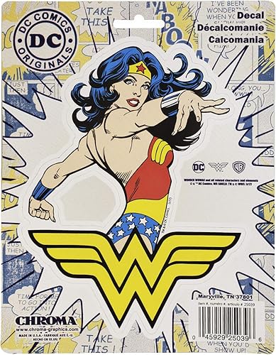 Miniatura 1 de Chroma 025039 Warner-Bros DC Comics - Adhesivo de 6 x 8 Wonder Woman Stick Onz, blanco, amarillo, azul, rojo, crema, negro, 1 paquete