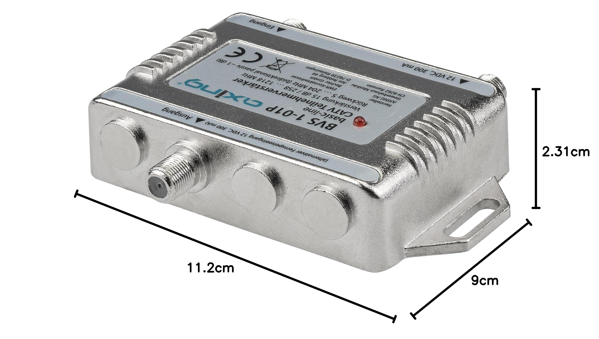 Axing BVS 1-01P Amplificatore abbonato CATV 15 dB TV via cavo Amplificatore 5-1218 MHz