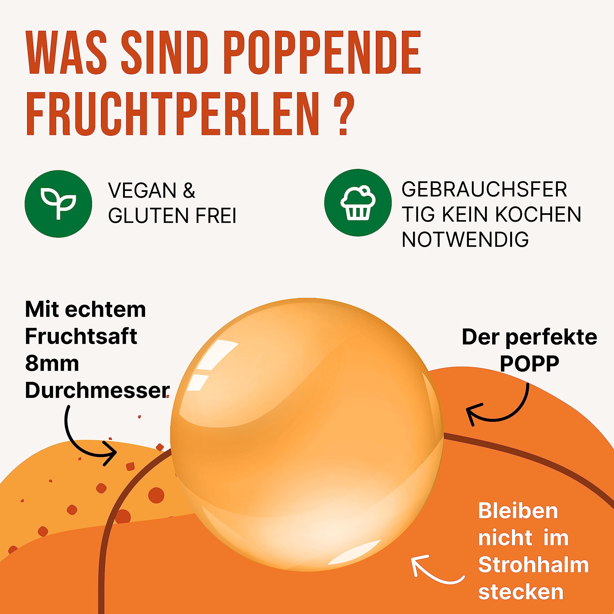 INSPIRE FOOD Bubble Tea Perlen Set Erdbeere Grüner Apfel Pfirsich | 3x450g | Erdbeere, Gr. Apfel, Pfirsich | Tapioka Fruchtperlen und Boba Perlen - 100% vegan und glutenfrei, ohne künstliche Farbstoff